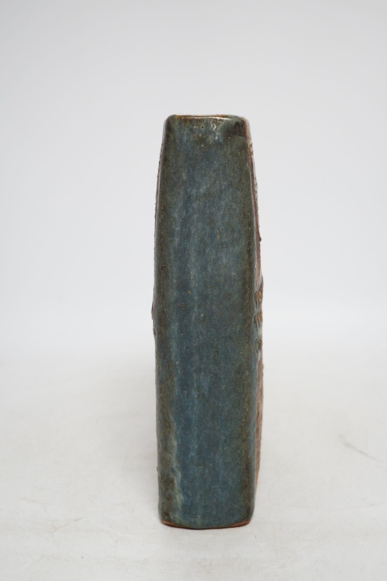 An Alan Wallwork slab vase, 26cm. Condition - good